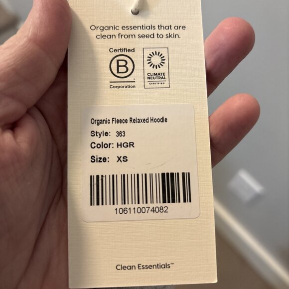 NWT MATE The Label Organic Fleece Relaxed Cotton Hoodie In Heather Grey Xsmall - Picture 8 of 8